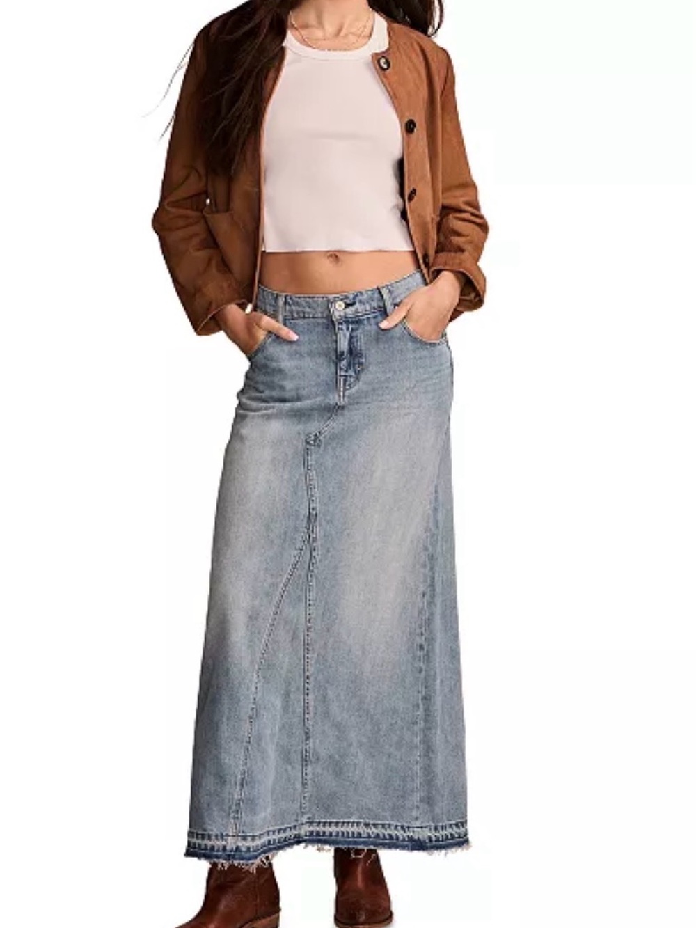 Lucky Brand Denim Maxi Skirt